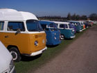 Row of bay window vans