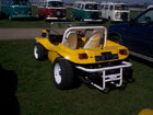 Yellow manta ray buggy in the car park